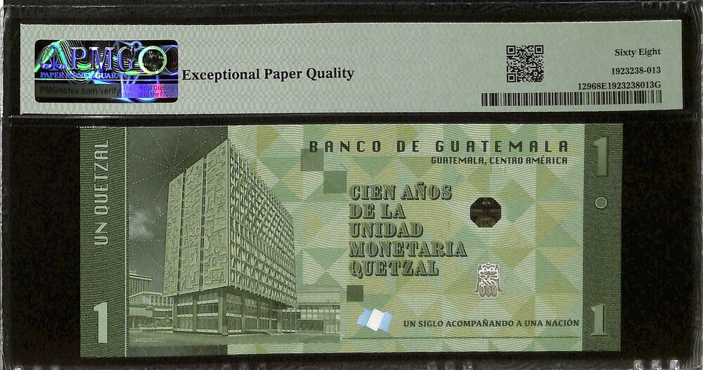 Guatemala - 1 Quetzal 2023 (ND 2024) - Pick # 129 - PMG 68 EPQ