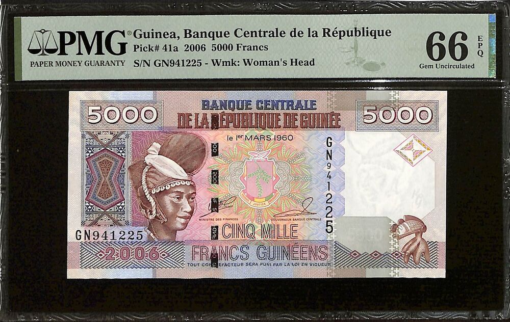 Guinea - 5000 Francs 2006 - Pick # 41a - PMG 66 EPQ