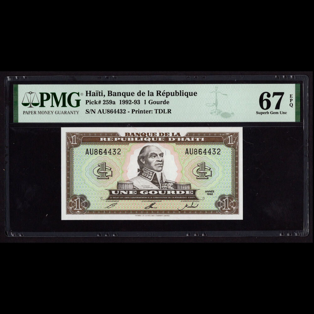 Haiti - 1 Gourde 1992-93 - Pick # 259a - PMG 67 EPQ