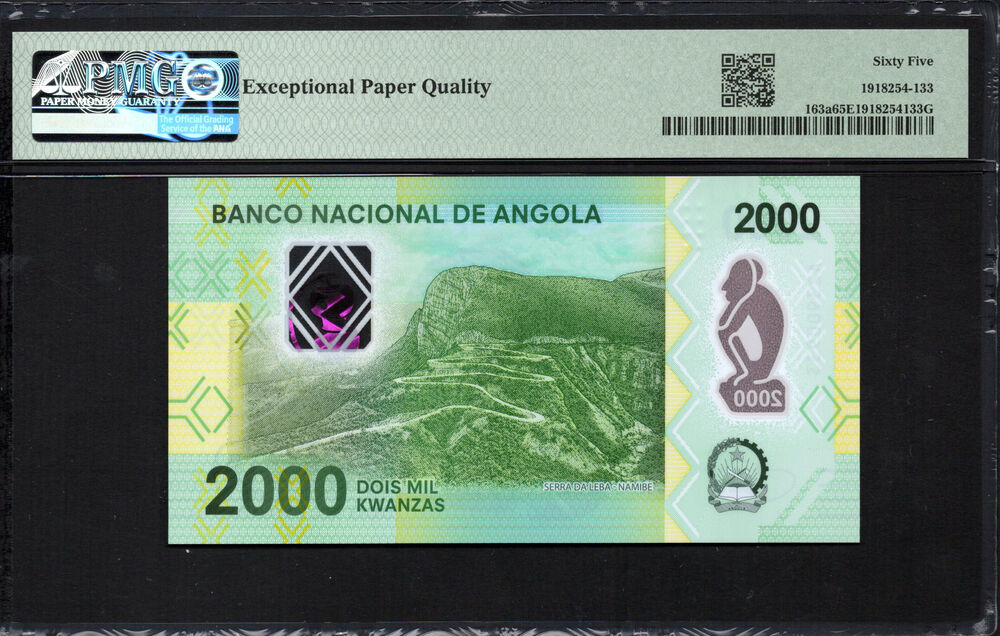 Angola - 2000 Kwanzas 2020 - Pick # 163a - PMG 65 EPQ