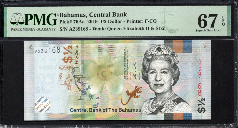 Bahamas - 1/2 Dollars 2019 - Pick # 76Aa - PMG 67 EPQ