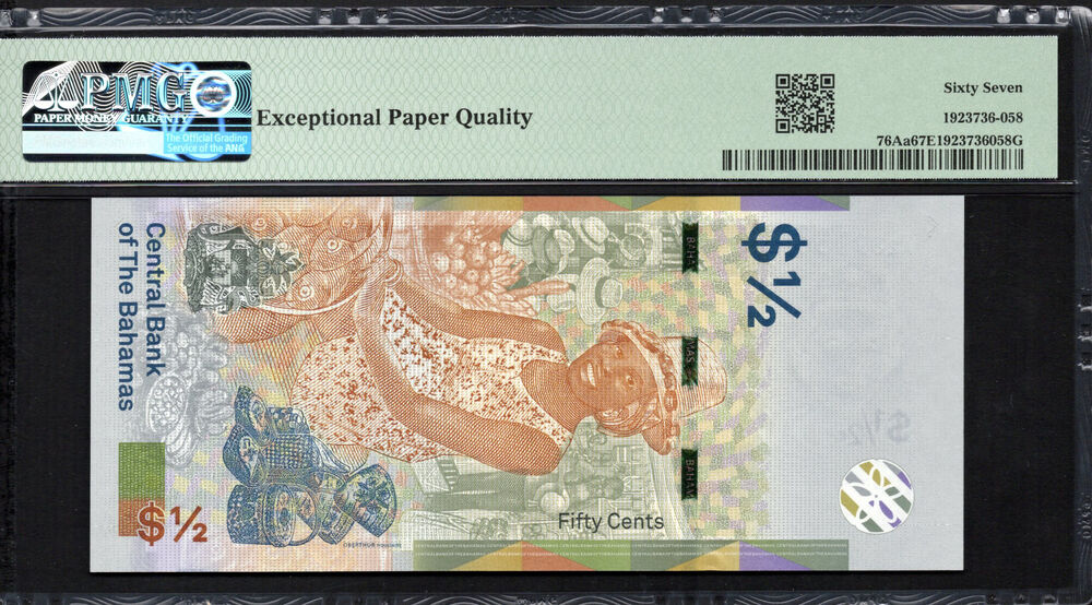 Bahamas - 1/2 Dollars 2019 - Pick # 76Aa - PMG 67 EPQ