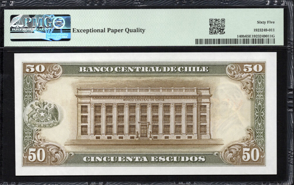 Chile - 50 Escudos ND (1962-75) - Pick # 140b - PMG 65 EPQ