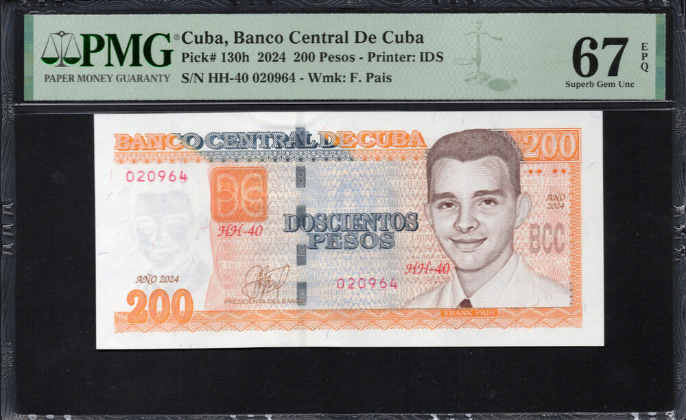 Cuba - 200 Pesos 2024 - Pick # 130h - PMG 67 EPQ