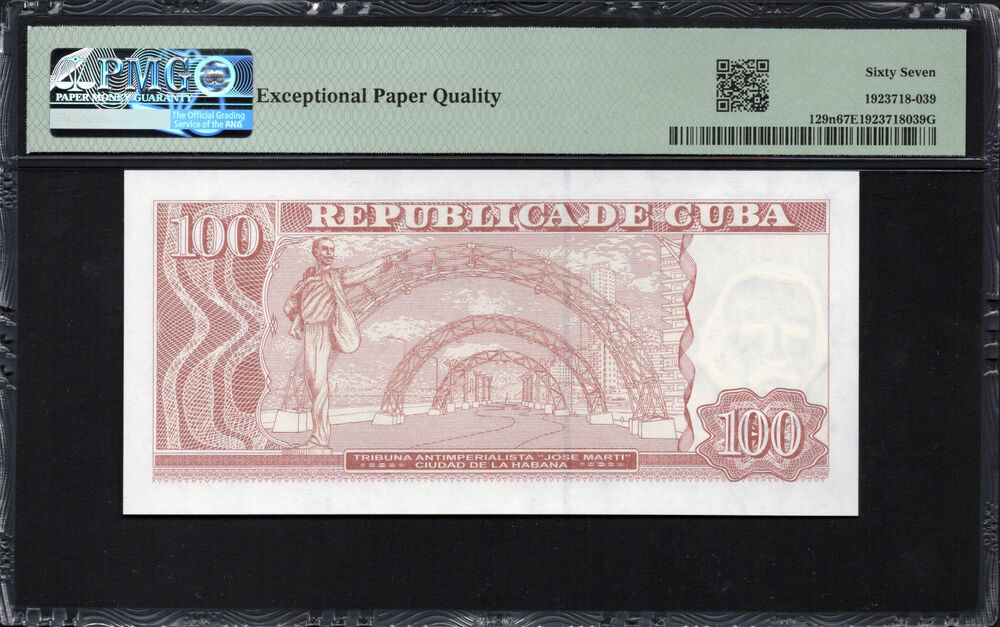 Cuba - 100 Pesos 2023 - Pick # 129n - PMG 67 EPQ