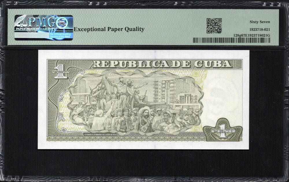 Cuba - 1 Peso 2016 - Pick # 128g - PMG 67 EPQ