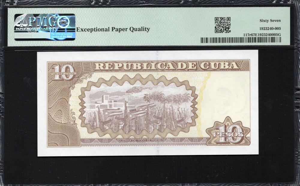 Cuba - 10 Pesos 2016 - Pick # 117r - PMG 67 EPQ