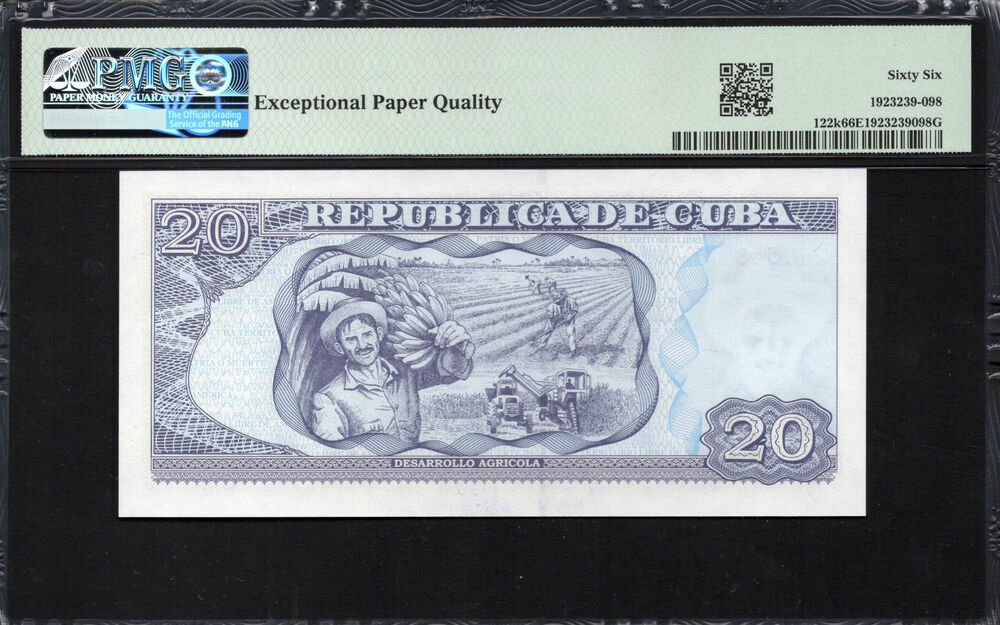 Cuba - 20 Pesos 2016 - Pick # 122k - PMG 66 EPQ