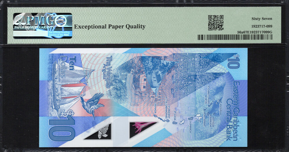 East Carribean States - 10 Dollars ND (2019) - Pick # 56a - PMG 67 EPQ