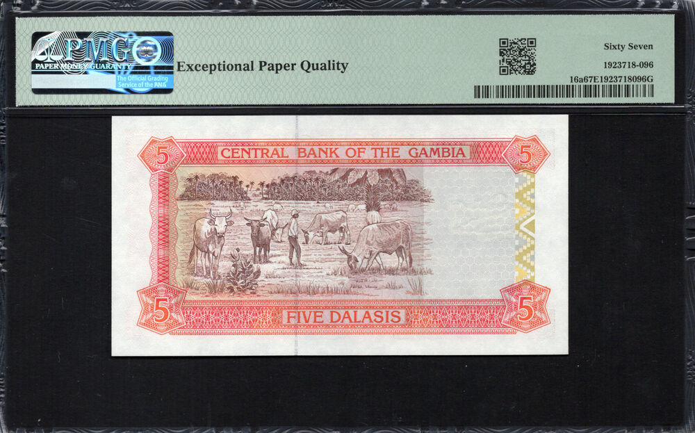 Gambia - 5 Dalasis ND (1996) - Pick # 16a - PMG 67 EPQ