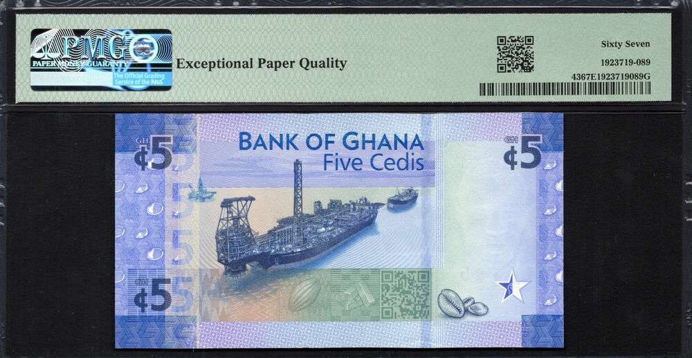 Ghana - 5 Cedis 2017 - Pick # 43 - COMMEMORATIVE - PMG 67 EPQ