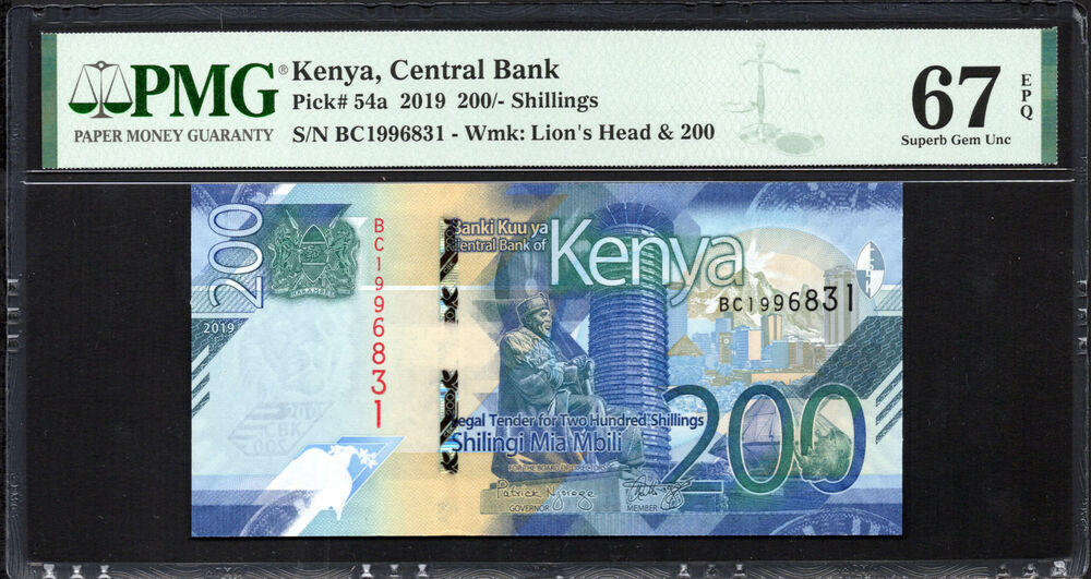 Kenya - 200 Shillings 2019 - Pick # 54a - PMG 67 EPQ