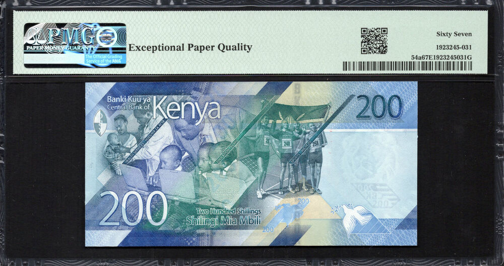 Kenya - 200 Shillings 2019 - Pick # 54a - PMG 67 EPQ