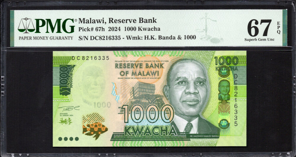 Malawi - 1000 Kwacha 2024 - Pick # 67h - PMG 67 EPQ