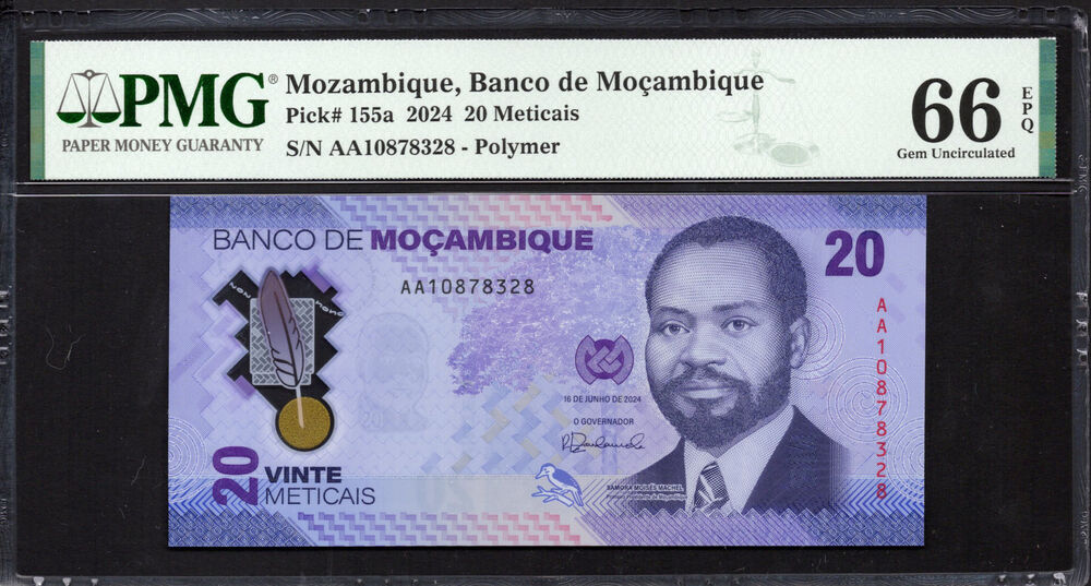 Mozambique - 20 Meticais 2024 - Pick # 155a - PMG 66 EPQ