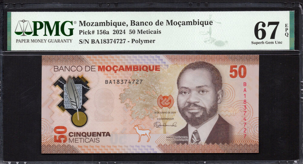 Mozambique - 50 Meticais 2024 - Pick # 156a - PMG 67 EPQ