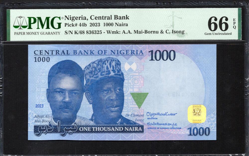 Nigeria - 1000 Naira 2023 - Pick # 44b - PMG 66 EPQ