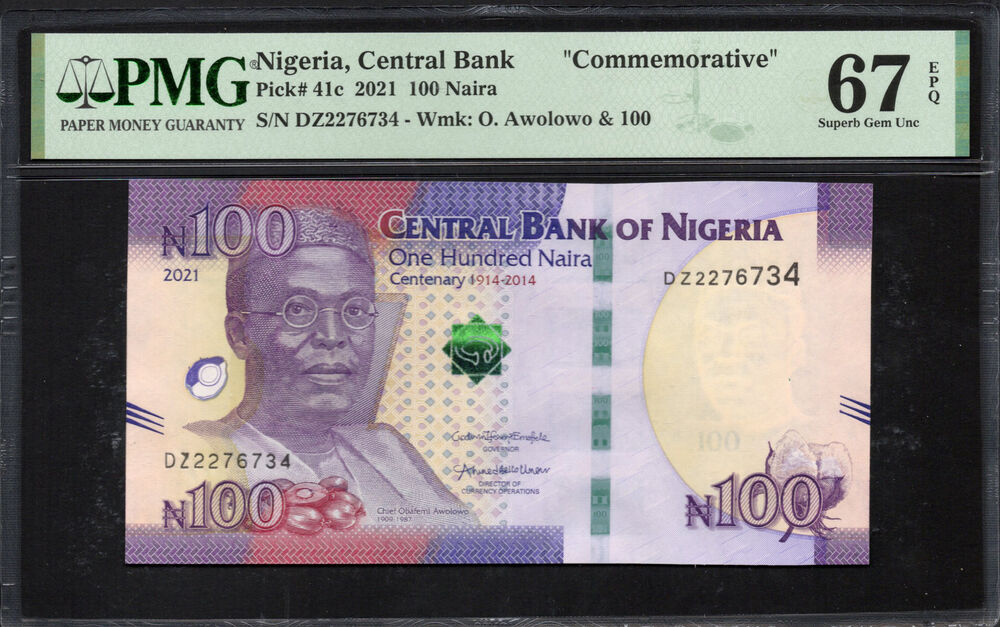 Nigeria - 100 Naira 2021 - Pick # 41c - COMMEMORATIVE - PMG 67 EPQ