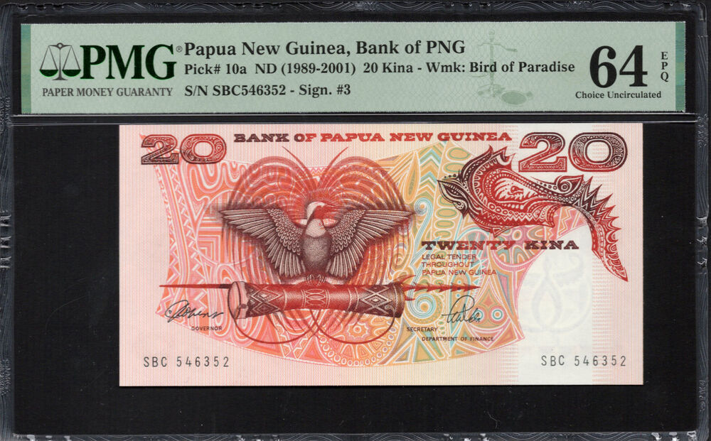 Papua New Guinea - 20 Kina ND (1989-2001) - Pick # 10a - PMG 64 EPQ