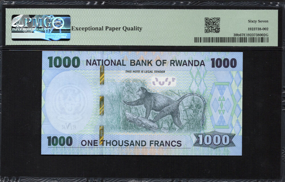 Rwanda - 1000 Francs 2019 - Pick # 39b - PMG 67 EPQ