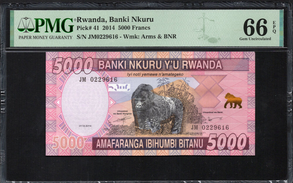 Rwanda - 5000 Francs 2014 - Pick # 41 - PMG 66 EPQ