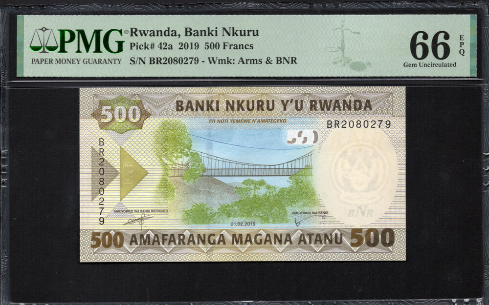 Rwanda - 500 Francs 2019 - Pick # 42a - PMG 66 EPQ