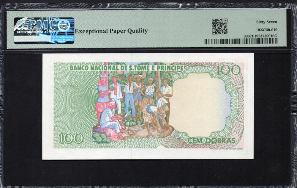 Saint Thomas And Price - 100 Dobras 1989 - Pick # 60 - PMG 67 EPQ