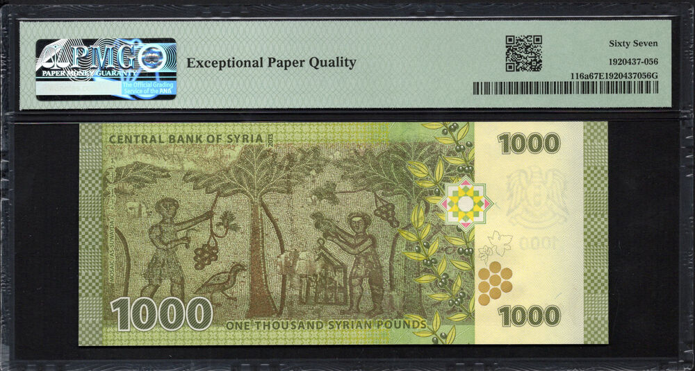 Syria - 1000 Pounds 2013 - Pick # 116a - PMG 67 EPQ