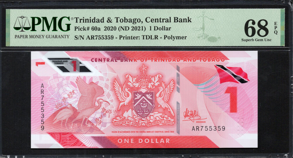 Trinidad & Tobago - 1 Dollar 2020 - Pick # 60a - PMG 68 EPQ