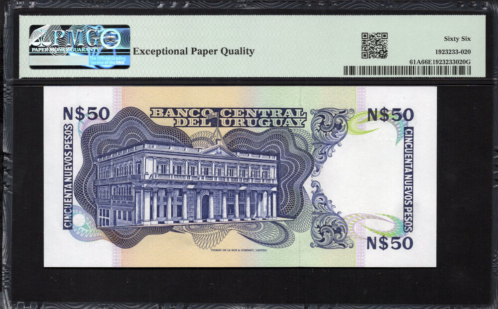 Uruguay - 50 Nuevos Pesos ND (1988-89) - Pick- 61a - PMG 66 EPQ