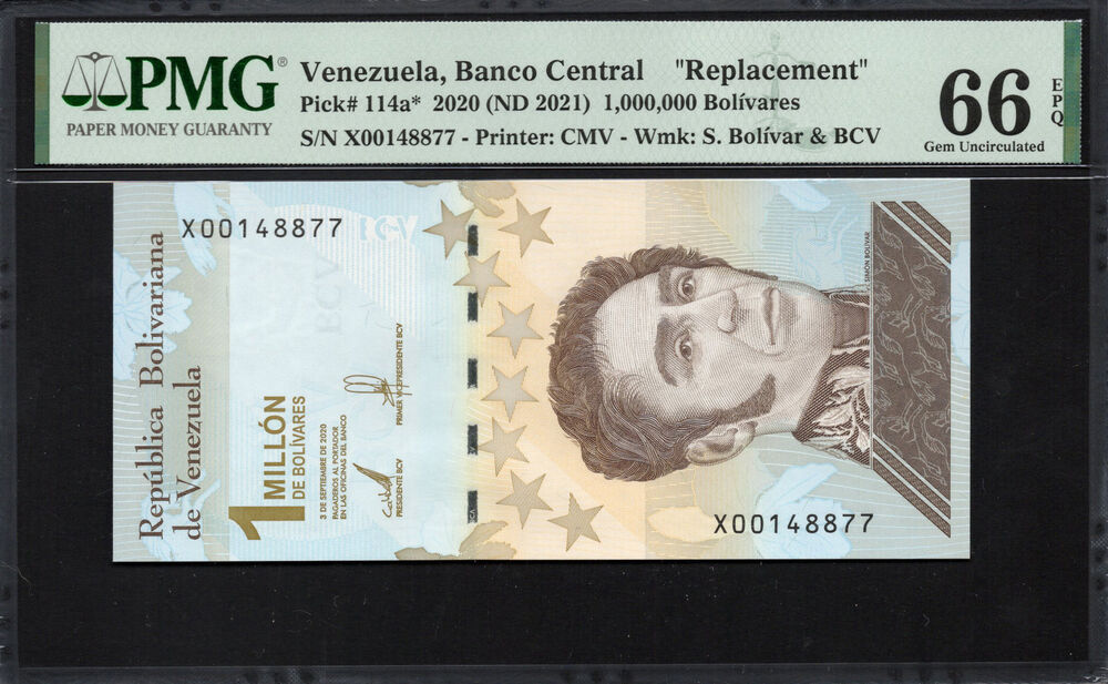 Venezuela - 1.000.000 Bolivares 2020 - Pick # 114a* - REPLACEMENT - PMG 66 EPQ