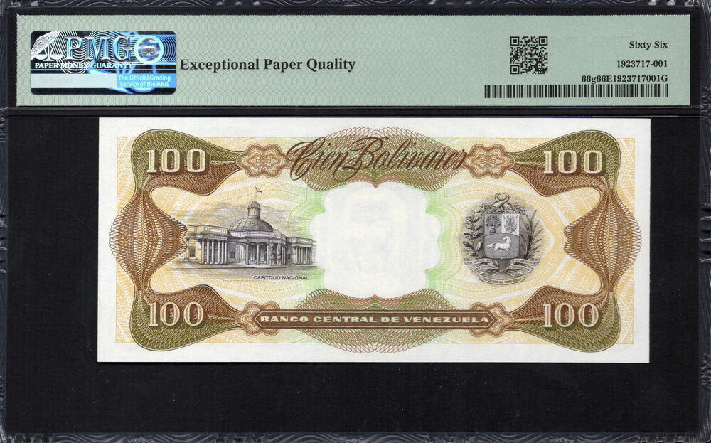 Venezuela - 100 Bolivares 1998 - Pick # 66g - PMG 66 EPQ