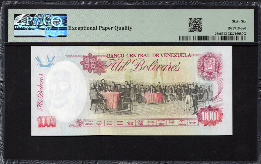 Venezuela - 1000 Bolivares 1998 - Pick # 76c - PMG 66 EPQ