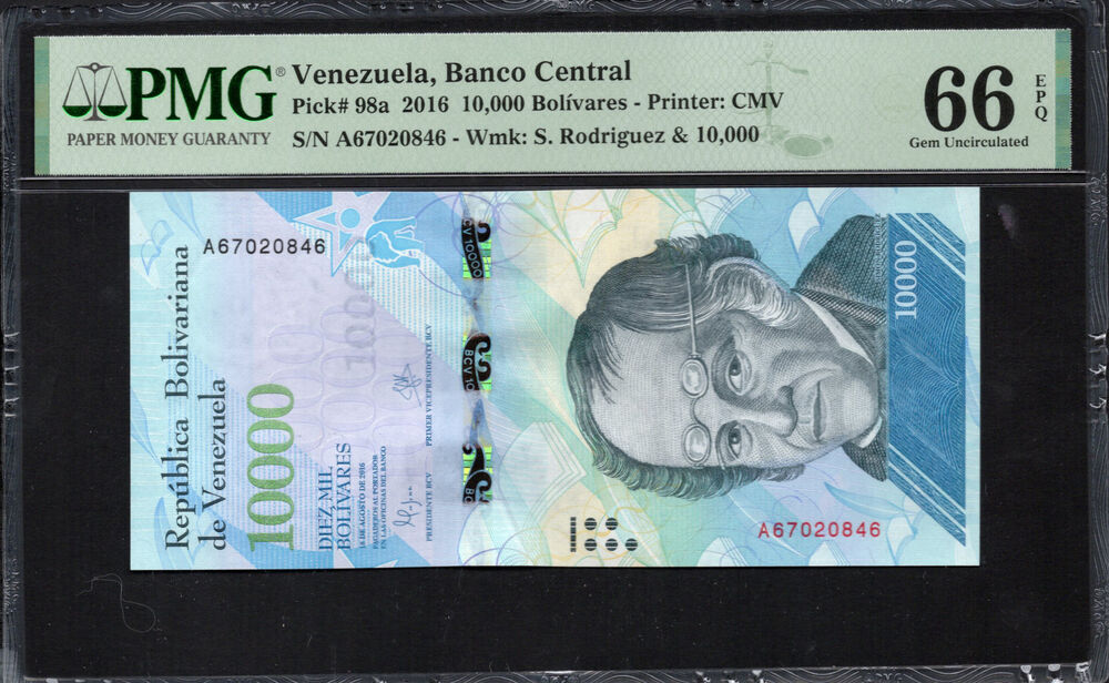 Venezuela - 10.000 Bolivares 2016 - Pick # 98a - PMG 66 EPQ