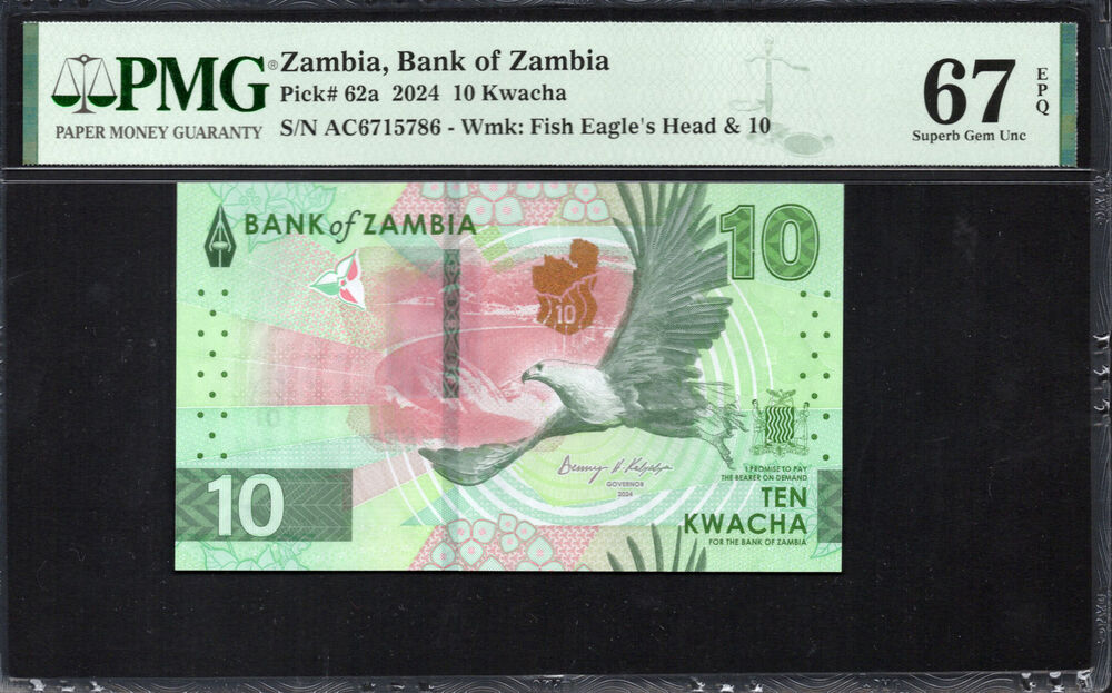 Zambia - 10 Kwacha 2024 - Pick # 62a - PMG 67 EPQ
