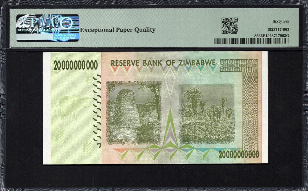 Zimbabwe - 20 Billion Dollars 2008 - Pick # 86 - PMG 66 EPQ