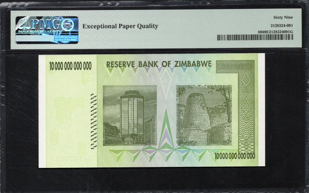 Zimbabwe - 10 Trillion Dollars 2008 - Pick# 88 - PMG 69 EPQ