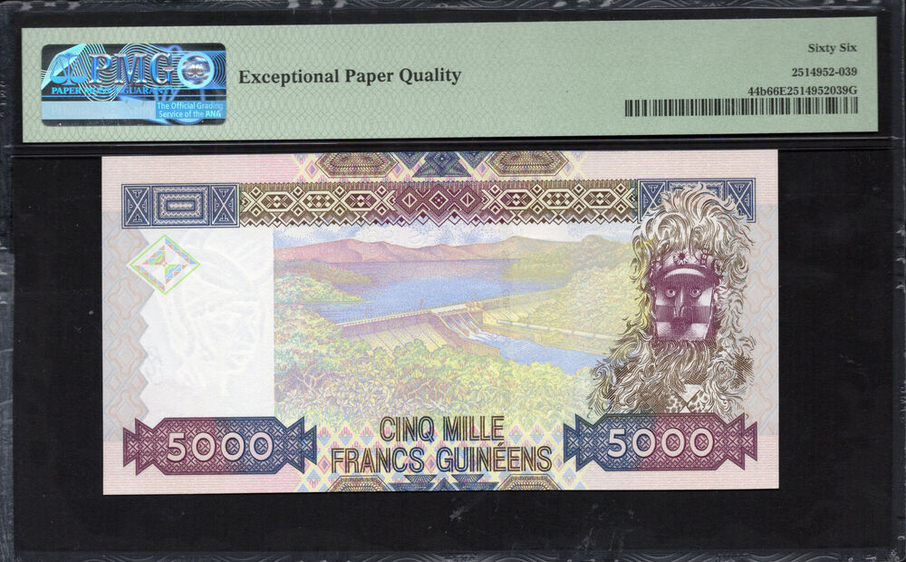 Guinea - 5.000 Francs 2010 - Pick # 44b - PMG 66 EPQ