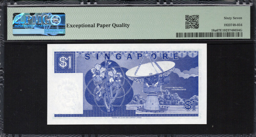 Singapore - 1 Dollar 1987 - Pick # 18a - PMG 67 EPQ