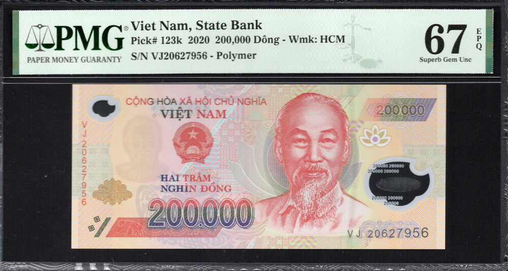 Vietnam - 200.000 Dong 2020 - Pick # 123k - PMG 67 EPQ