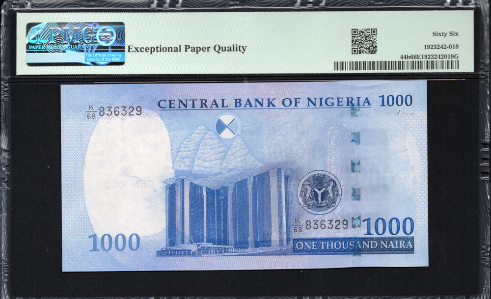 Nigeria - 1.000 Naira 2023 - Pick # 44b - PMG 66 EPQ
