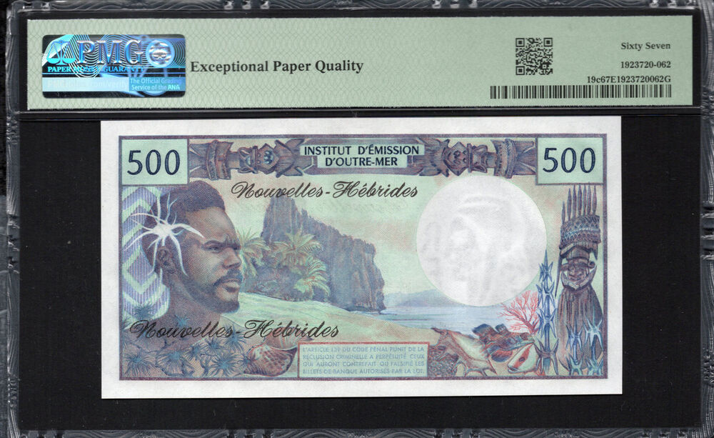 New Hebrides - 500 Francs 1979 - Pick # 19c - PMG 67 EPQ