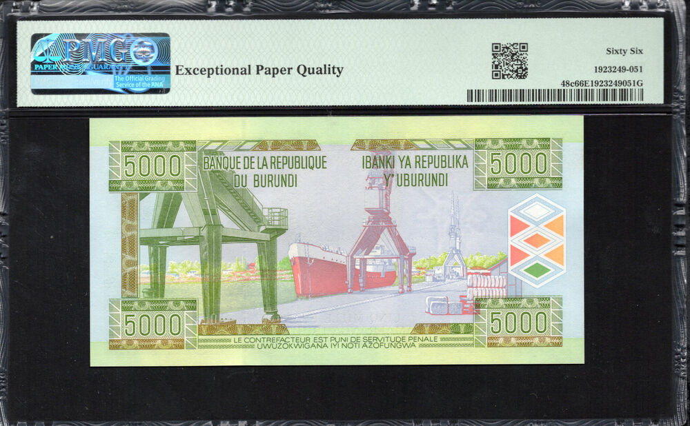 Burundi - 5.000 Francs 2013 - Pick # 48c - PMG 66 EPQ