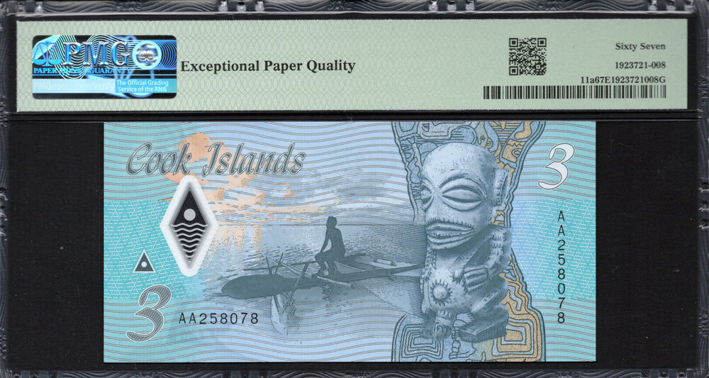 Cook Islands - 3 Dollars 2021 - Pick # 11a - PMG 67 EPQ