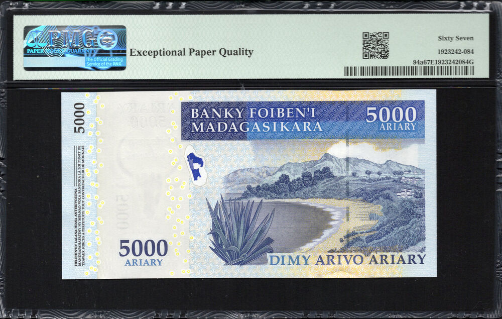 Madagascar - 5.000 Ariary 2007 - Pick # 94a - PMG 67 EPQ