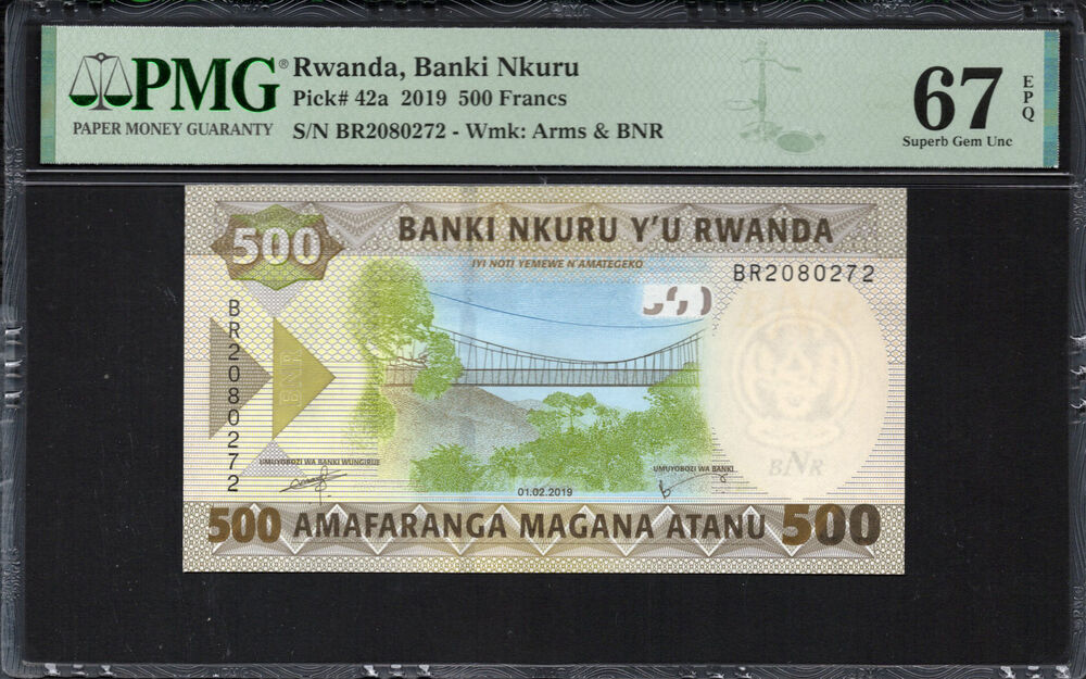 Rwanda - 500 Francs 2019 - Pick # 42a - PMG 67 EPQ