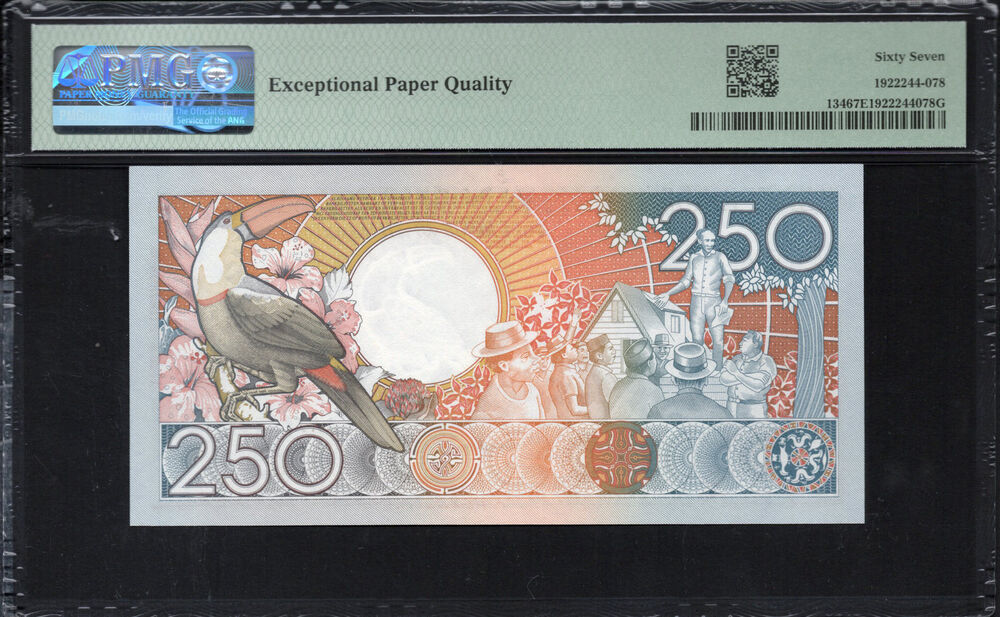 Suriname - 250 Gulden 1988 - Pick # 134 - PMG 67 EPQ