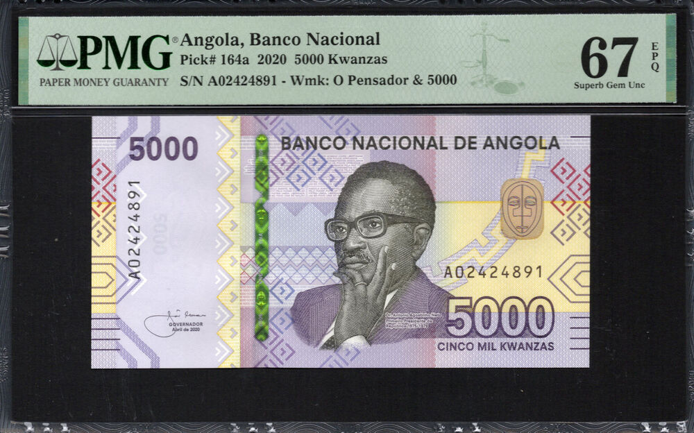 Angola - 5.000 Kwanzas 2020 - Pick # 164a - PMG 67 EPQ