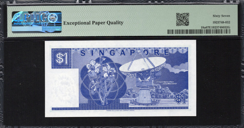 Singapore - 1 Dollar 1987 - Pick # 18a - PMG 67 EPQ