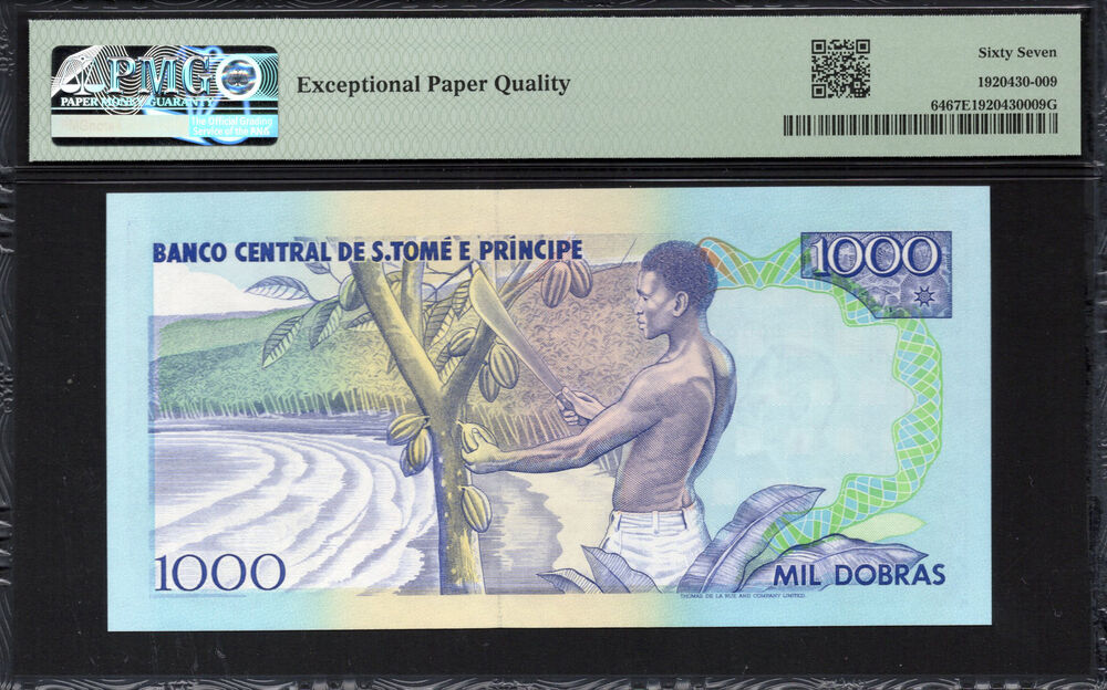 Sao Tome and Principe - 1.000 Dobras 1993 - Pick # 64 - PMG 67 EPQ